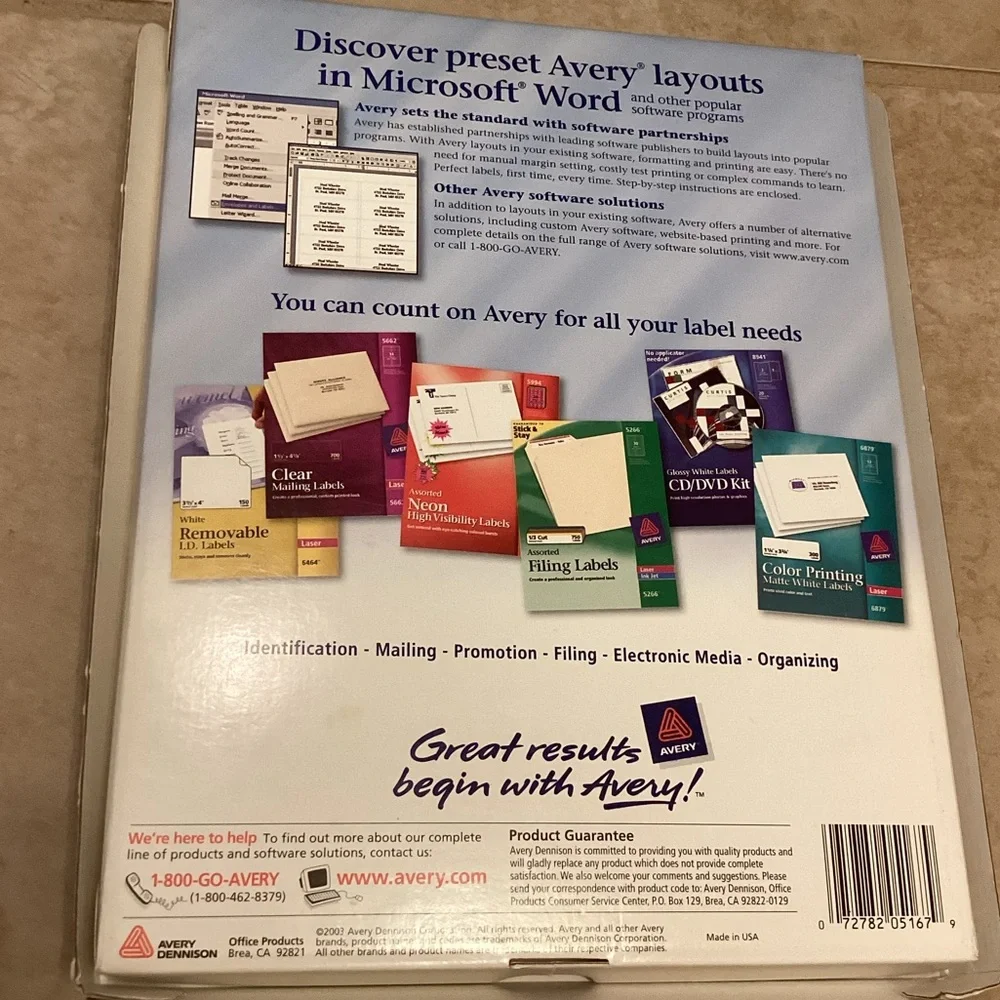 New Avery 5167 White Mailing Labels